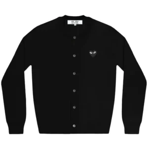 CDG PLAY Mujer Negro Corazon Negro Cardigan