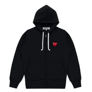 CDG Play Comme Des Garcons Zipper Hoodie Black