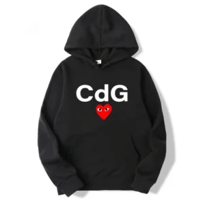 CDG Play Heart Front Print Hoodie Red
