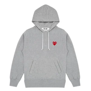 CDG Play Pullover Hoodie Grey