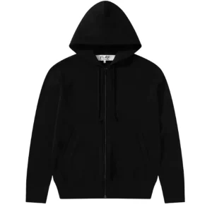 CDG Play Reverse Heart Zip Hoodie Red Black