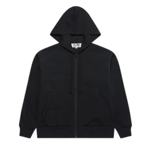 CDG Play Zip Hoodie Black Red Invader Heart & Emblem Blue