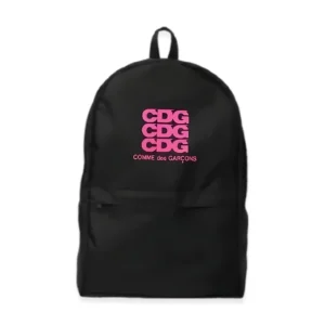 CDG Pink Fluorescent Logo Backpack Bag