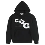 CDG Hoodie Black White Printed Logo