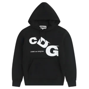 CDG Hoodie Black White Printed Logo