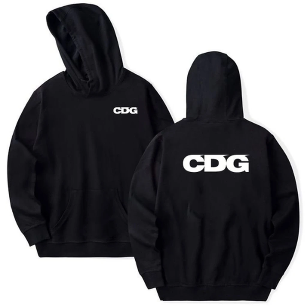CDG Hoodie Black With Front & Back Logo