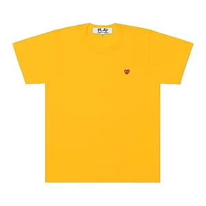 Cdg Amarillo Playera With Rojo Mini Corazon Style