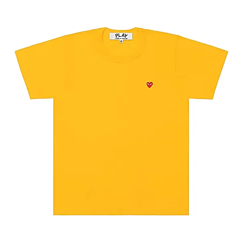 Cdg Amarillo Playera With Rojo Mini Corazon Style