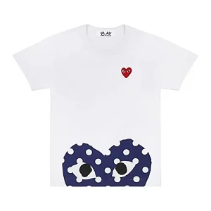 Cdg Blanco Lunares Corazon Playera Edition