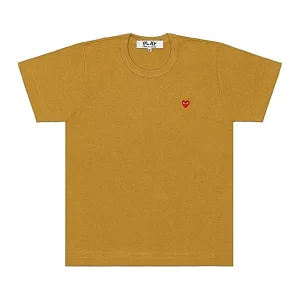 Cdg Brown Playera With Rojo Mini Corazon Edition
