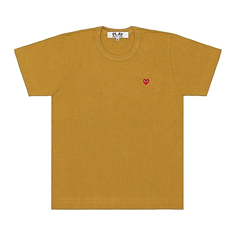 Cdg Brown Playera With Rojo Mini Corazon Edition