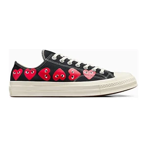Cdg Conerse Multi Hearts Bota Baja Negro Model