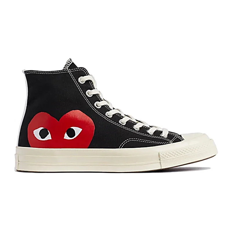Cdg Converse Big Corazon Bota Alta Negro Pair