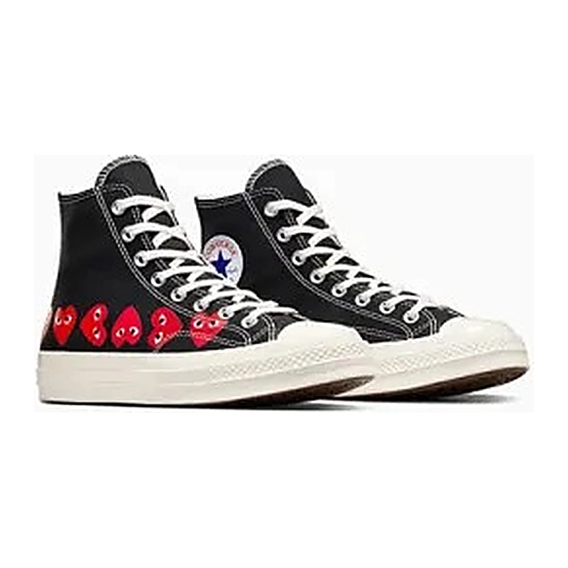 Cdg Converse Multi Hearts Bota Alta Negro Model