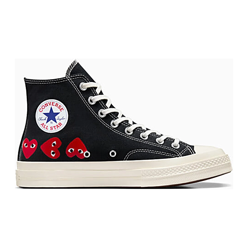 Cdg Converse Multi Hearts Bota Alta Negro Pair