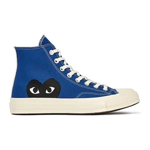Cdg Converse Negro Corazon Azul Bota Alta Edition