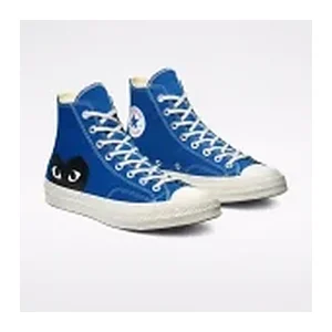 Cdg Converse Negro Corazon Azul Bota Alta Style