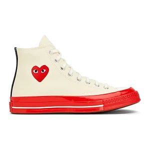 Cdg Converse Rojo Sole Bota Alta Blanco Release