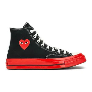 Cdg Converse Rojo Sole Bota Alta Negro Model