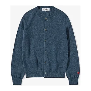 Cdg Mujer Lana Azul Marino Cardigan