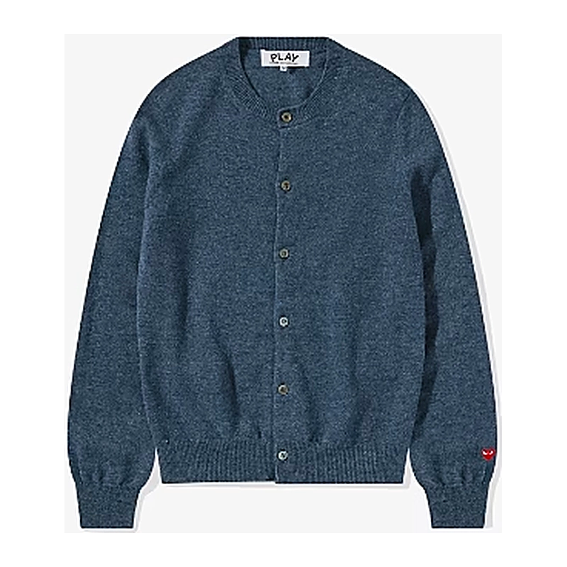 Cdg Mujer Lana Azul Marino Cardigan