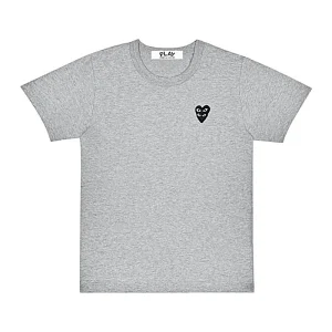 Cdg Play Basic Gris T Playera Negro Family Corazon Collection