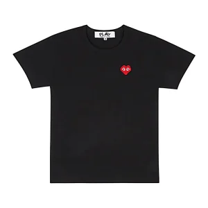 Cdg Play Basic Invaders T Playera Rojo Emblem Negro Edition