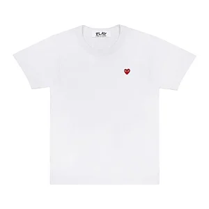 Cdg Play Basic Small Emblem T Playera Blanco Fit