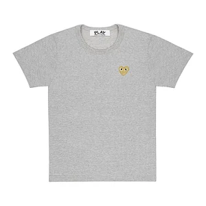 Cdg Play Basic T Playera Gold Emblem Gris Design