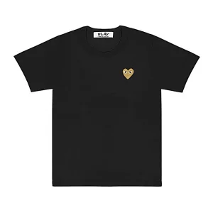Cdg Play Basic T Playera Gold Emblem Negro Edition