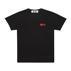 Cdg Play Basic T Playera Two Emblems Negro Style