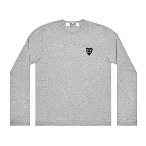Cdg Play Double Eye Negro Corazon In Gris Look
