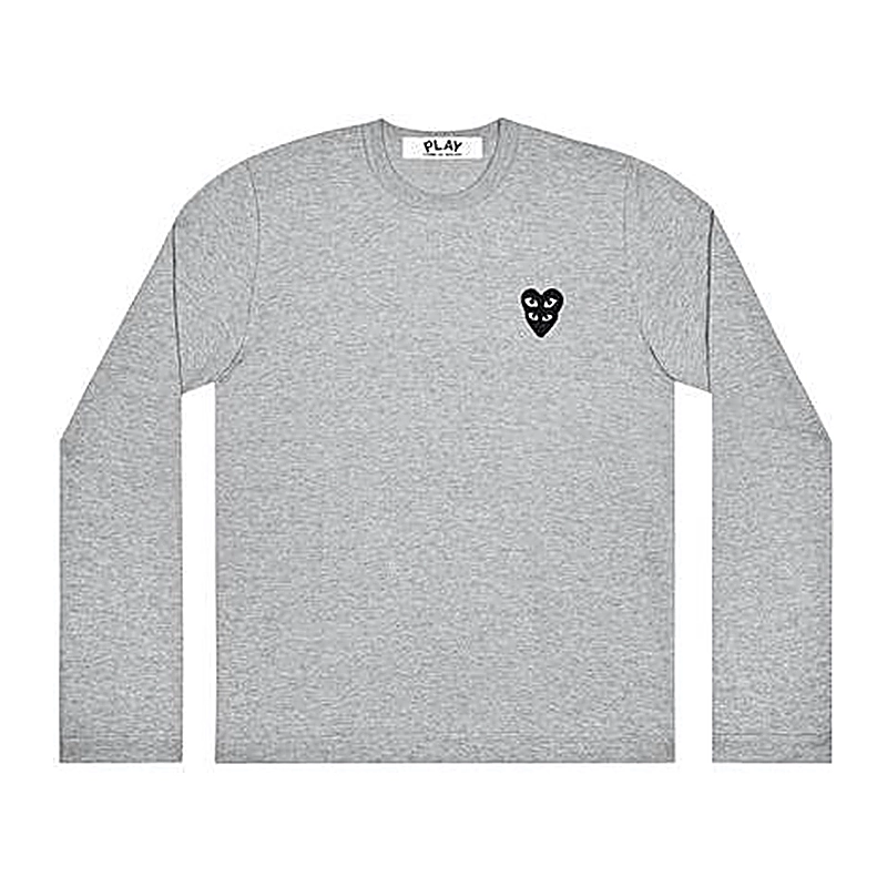 Cdg Play Double Eye Negro Corazon In Gris Look