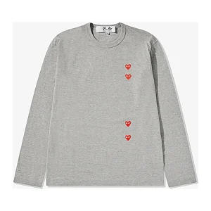 Cdg Play Multi Rojo Corazon Longsleeve T Playera Gris Apparel