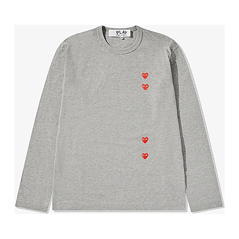 Cdg Play Multi Rojo Corazon Longsleeve T Playera Gris Apparel