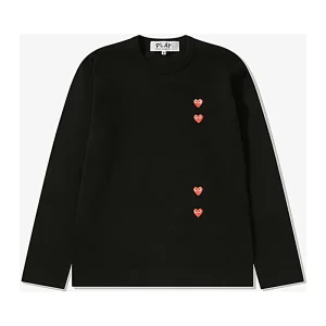 Cdg Play Multi Rojo Corazon Longsleeve T Playera Negro Wear