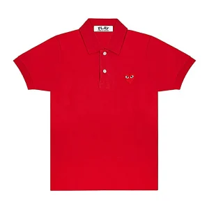 Cdg Play Polo Rojo Emblem Rojo Wear