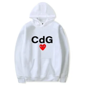 Comme Des Garcons Heart Hoodie Red