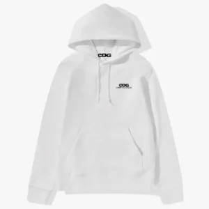 Comme Des Garcons Logo Hoodie White