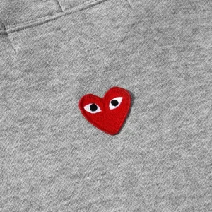 Comme Des Garcons Play Heart Zip Hoodie Red Grey